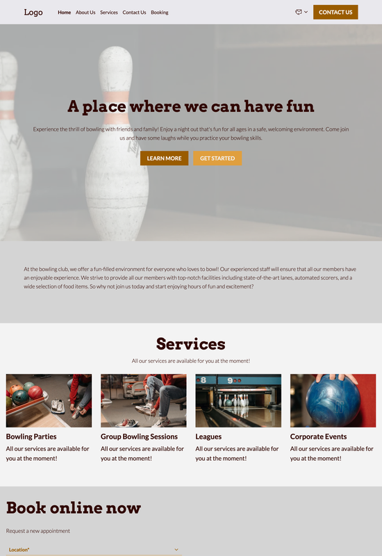 bowling club template preview