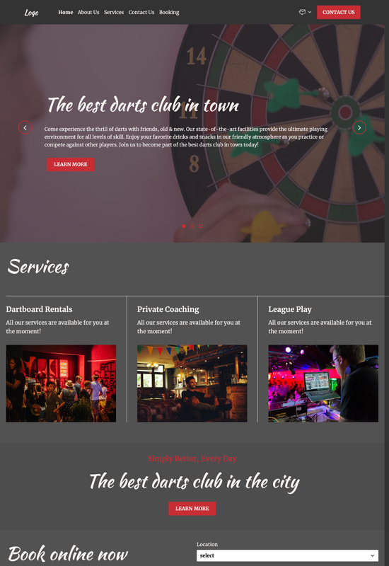darts club template preview