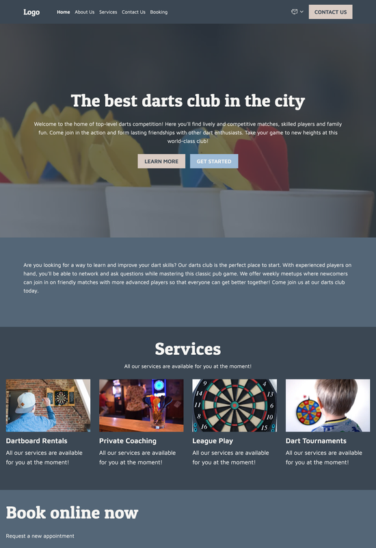 darts club template preview