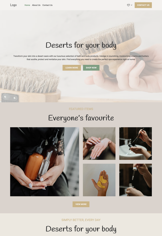 bath & body products store template preview