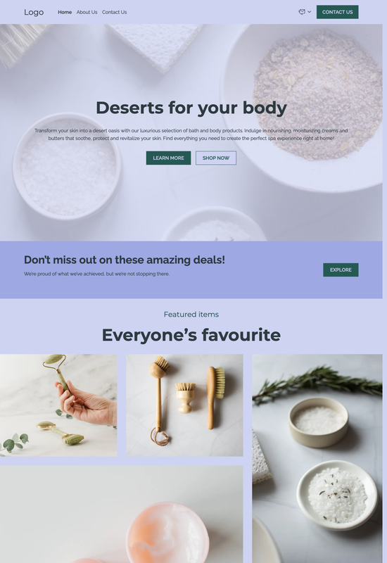 bath & body products store template preview
