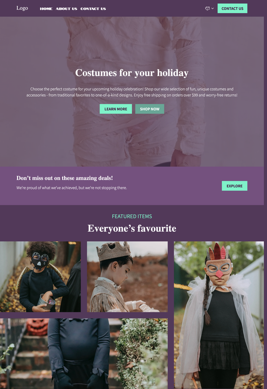 costume rental store template preview