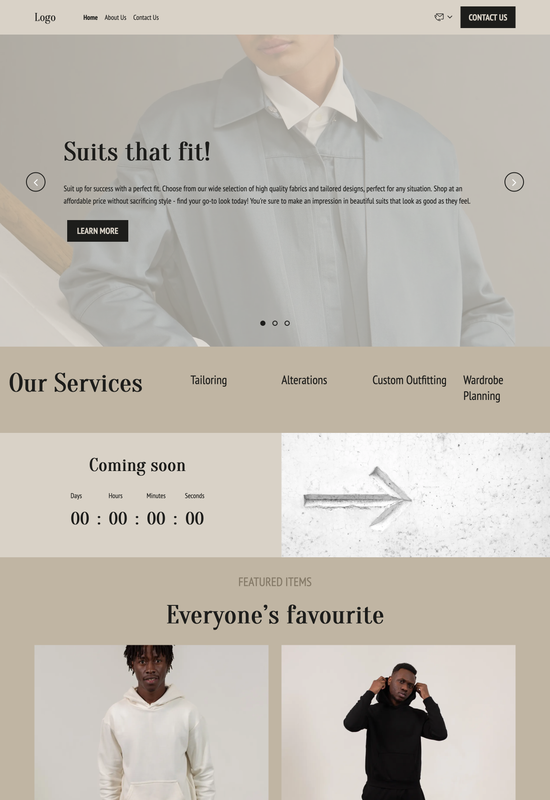 men's clothes store template preview