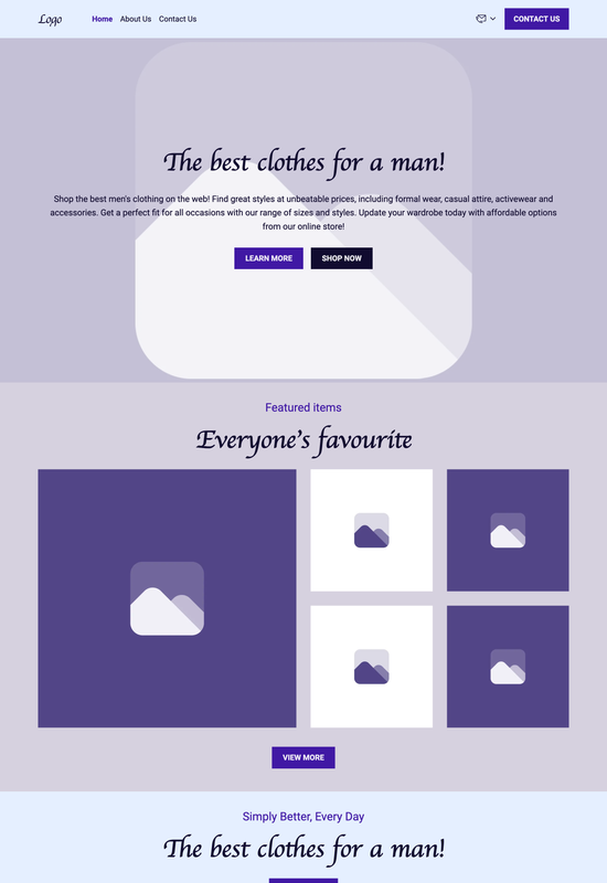 men's clothes store template preview