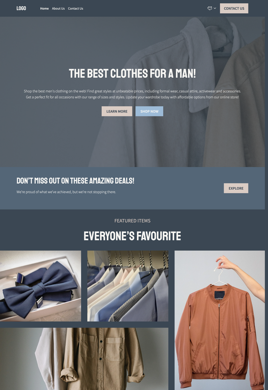 men's clothes store template preview