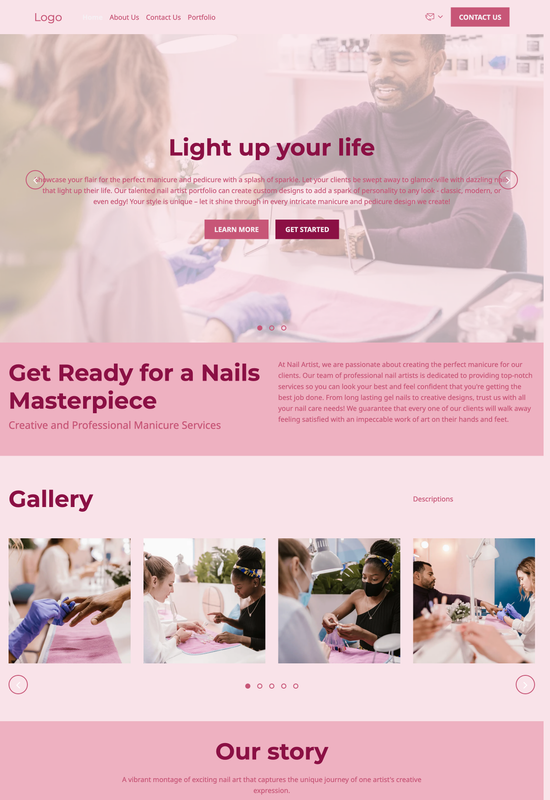nail artist portfolio template preview