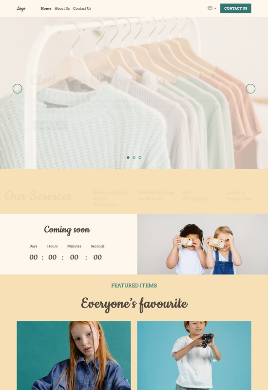 kids clothes store template preview