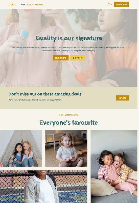kids clothes store template preview