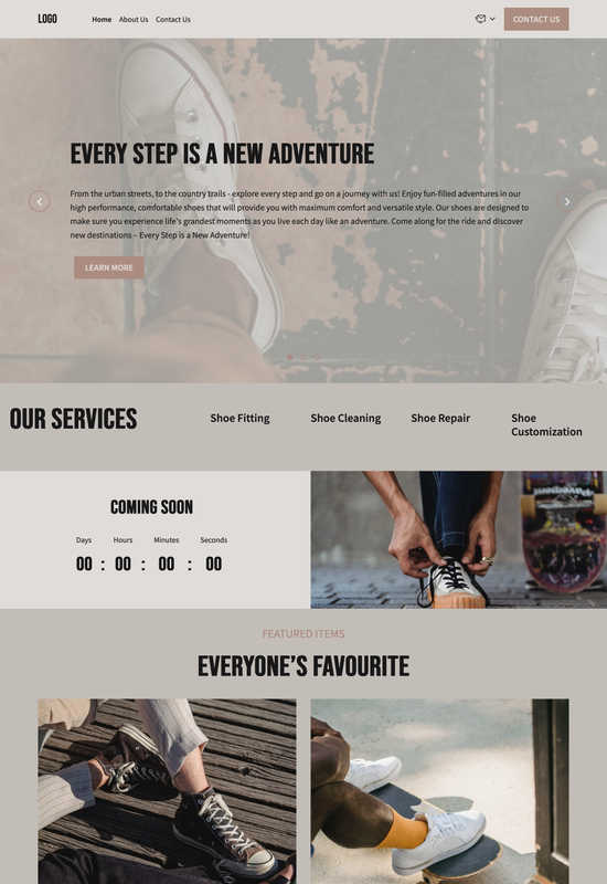 men's shoe store template preview