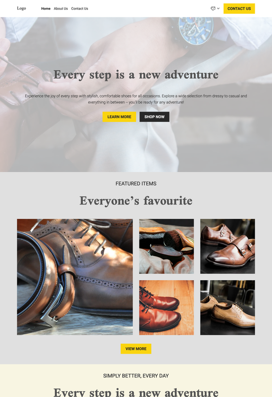 men's shoe store template preview