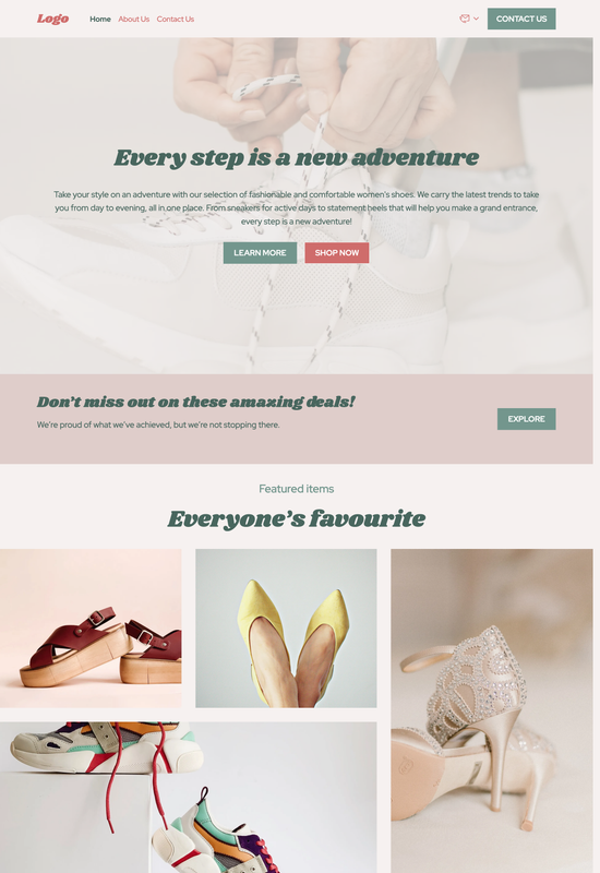 women's shoe store template preview
