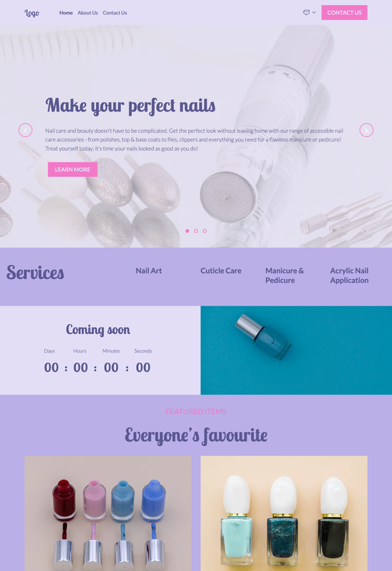 Anteprima del modello per negozio di accessori e cura delle unghie