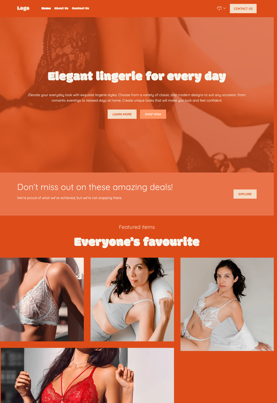 lingerie store template preview