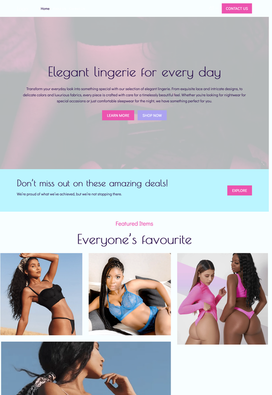 nightwear store template preview