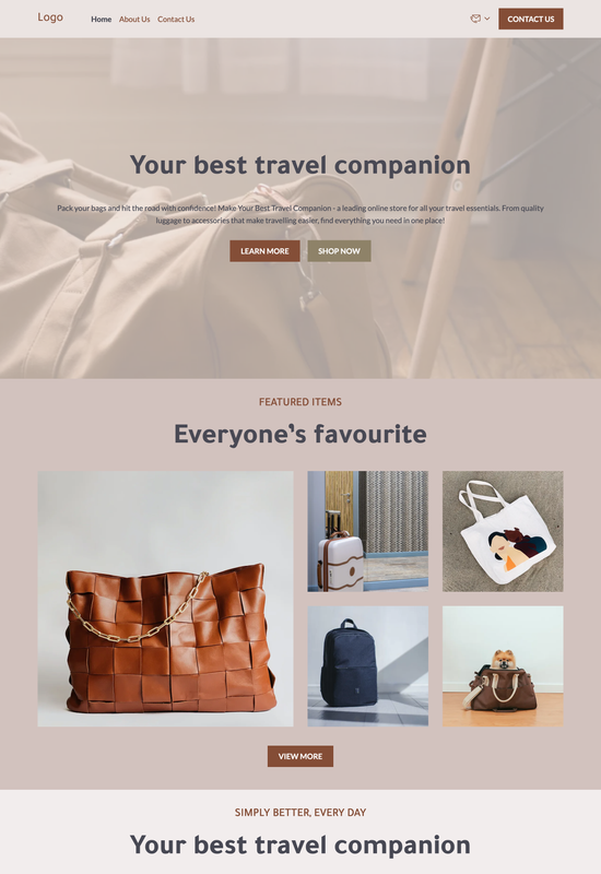 bags store template preview