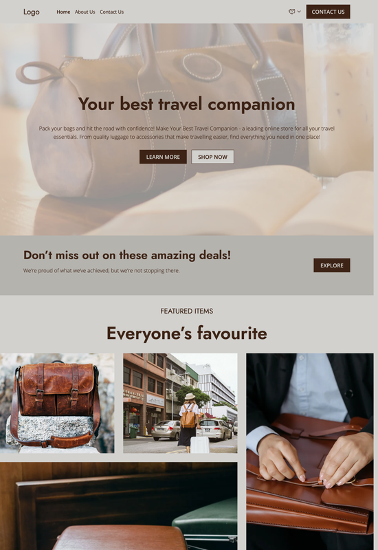 bags store template preview