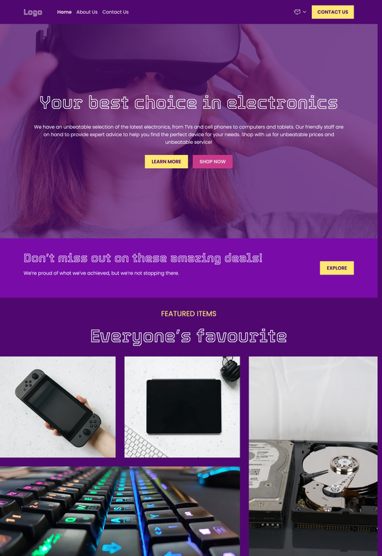 electronics store template preview