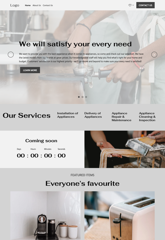 appliance store template preview