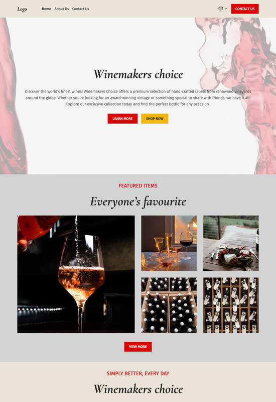 wine store template preview