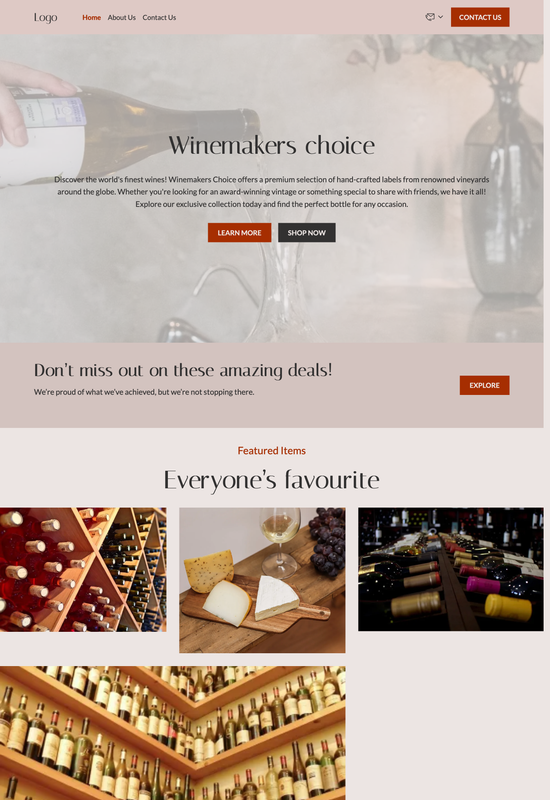 wine store template preview
