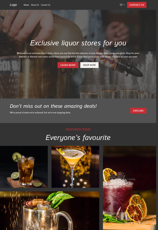 alcohol store template preview
