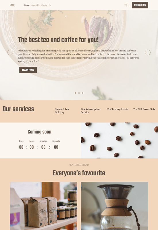 tea store template preview