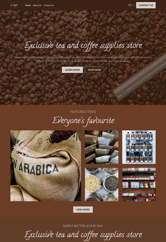 coffee store template preview
