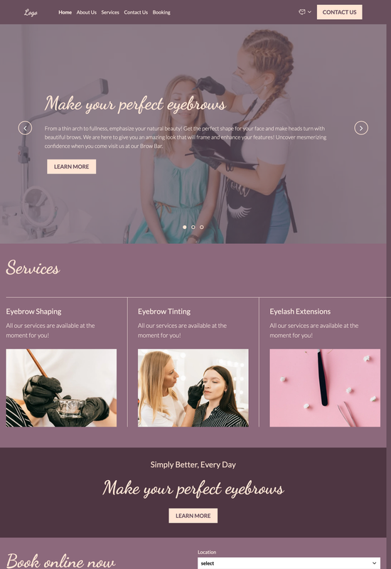 brow bar template preview