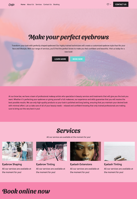 brow bar template preview
