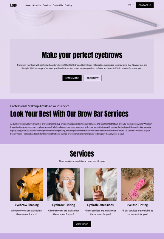 brow bar template preview