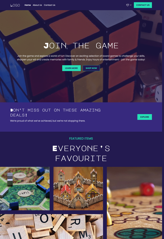 board games store template preview