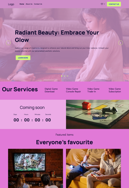 video games store template preview