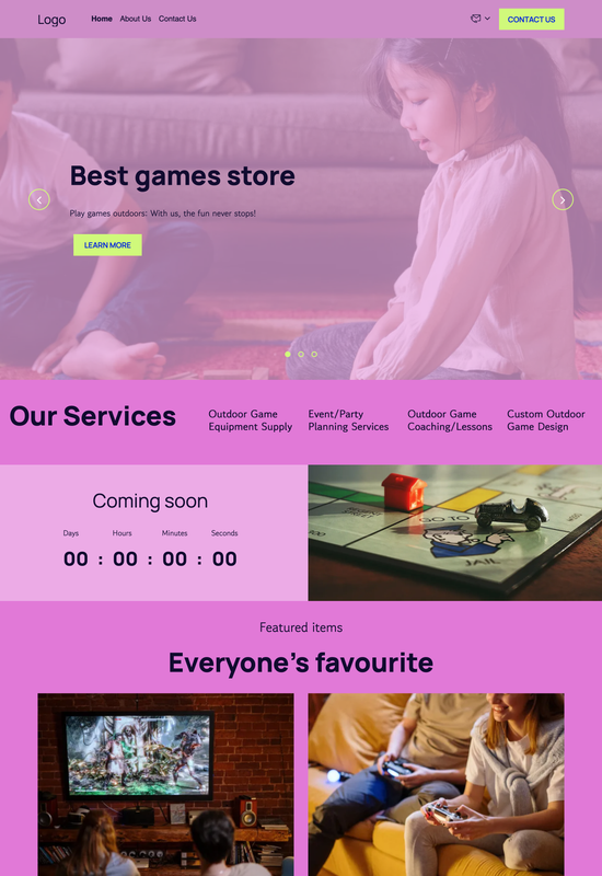outdoor games store template preview
