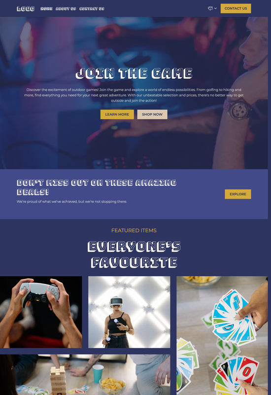 outdoor games store template preview