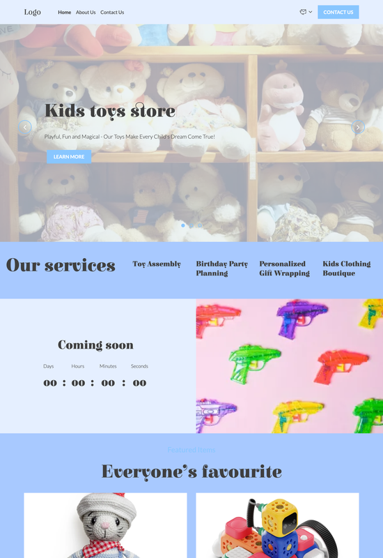 kids store template preview