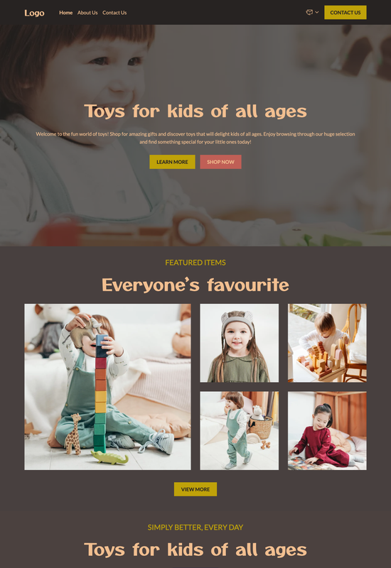 kids store template preview