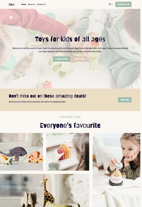 kids store template preview