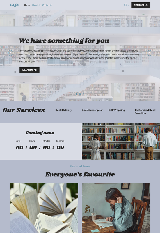 book store template preview
