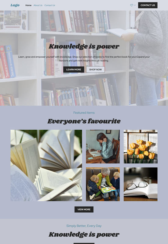 book store template preview