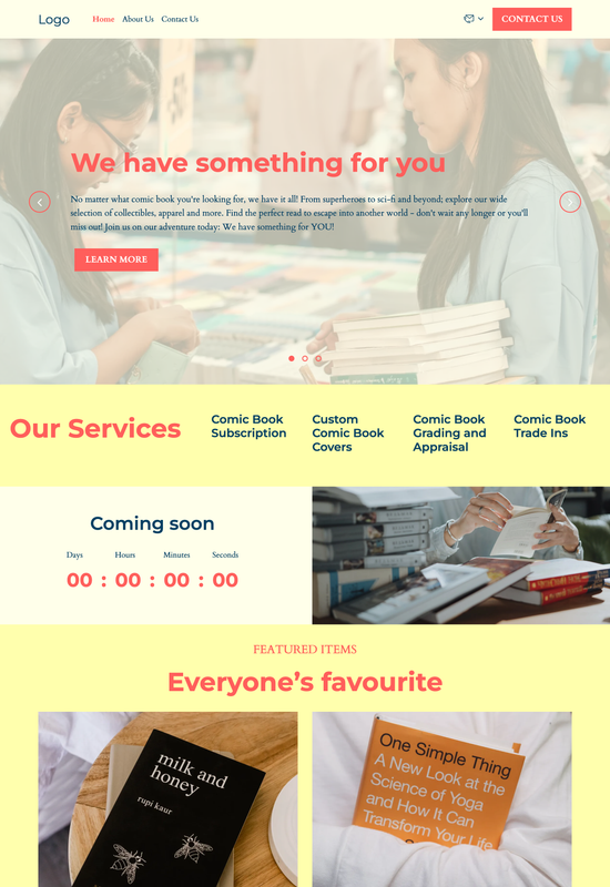 comic book store template preview