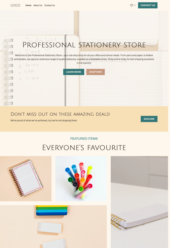stationery store template preview
