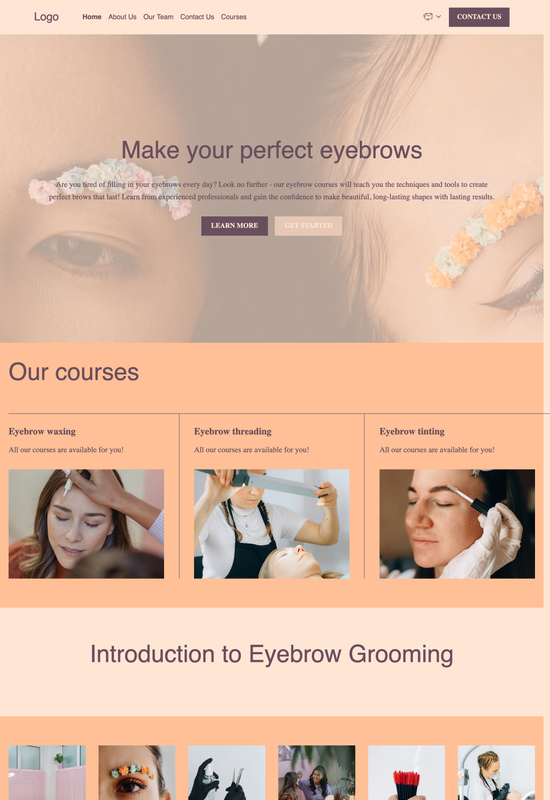 eyebrow courses template preview