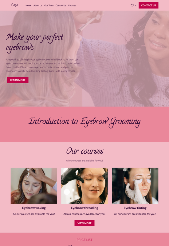 eyebrow courses template preview