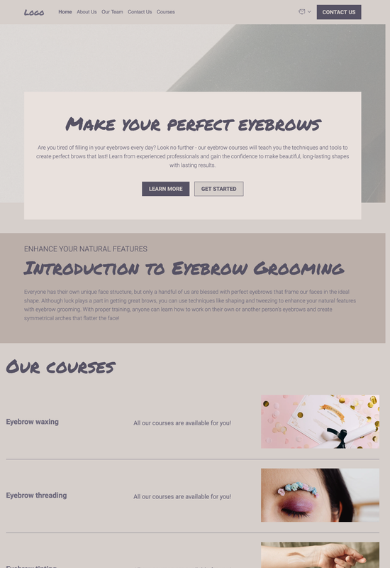 eyebrow courses template preview