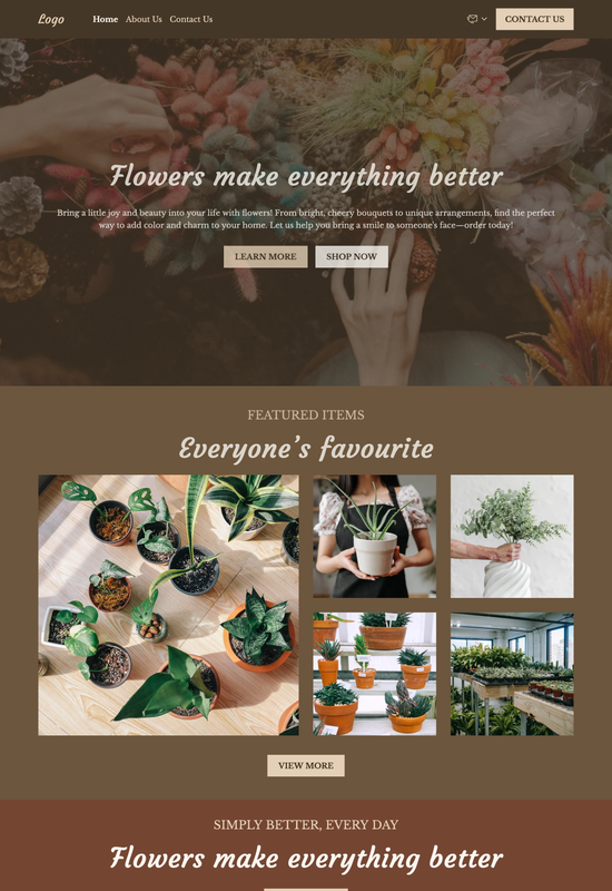 pré-visualização do modelo de centro de plantas e flores
