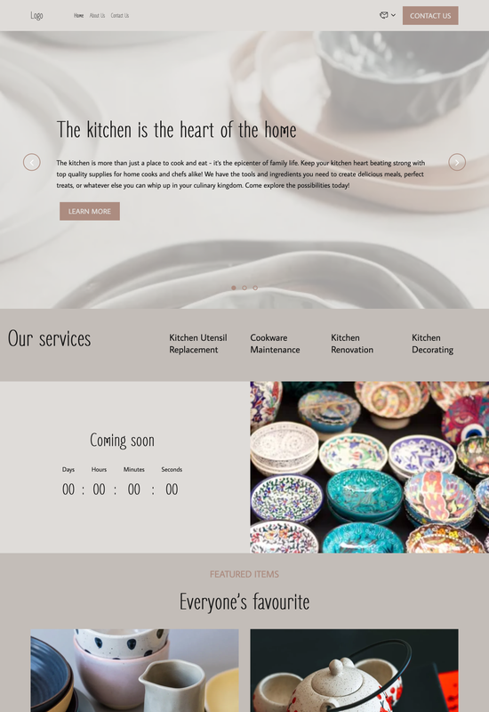 kitchen supply store template preview