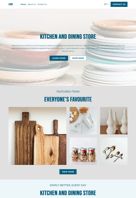 kitchen supply store template preview