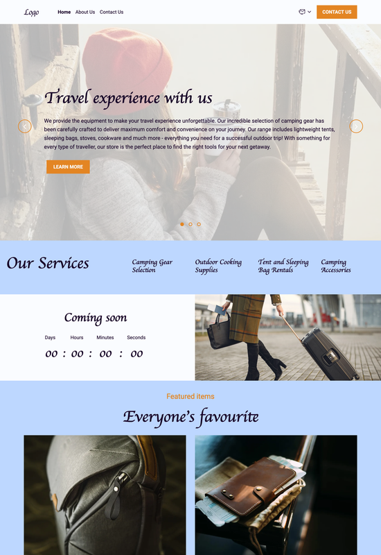 camping equipment store template preview