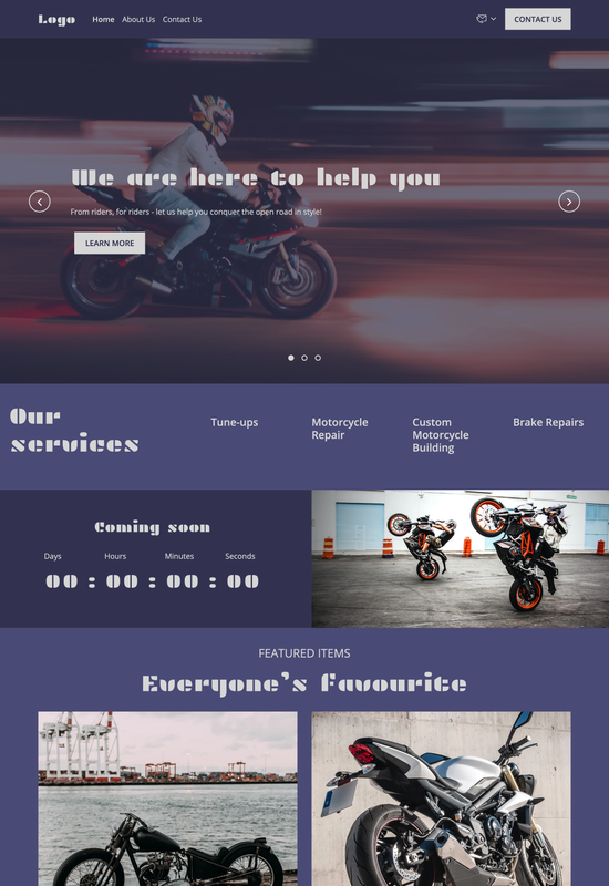 motorcycle store template preview