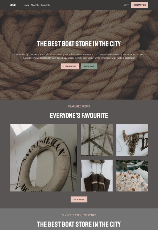 boat store template preview